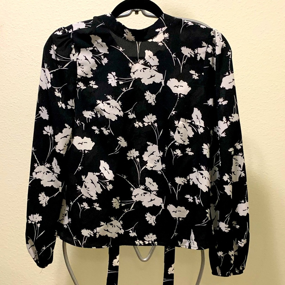 Long sleeve black dress top